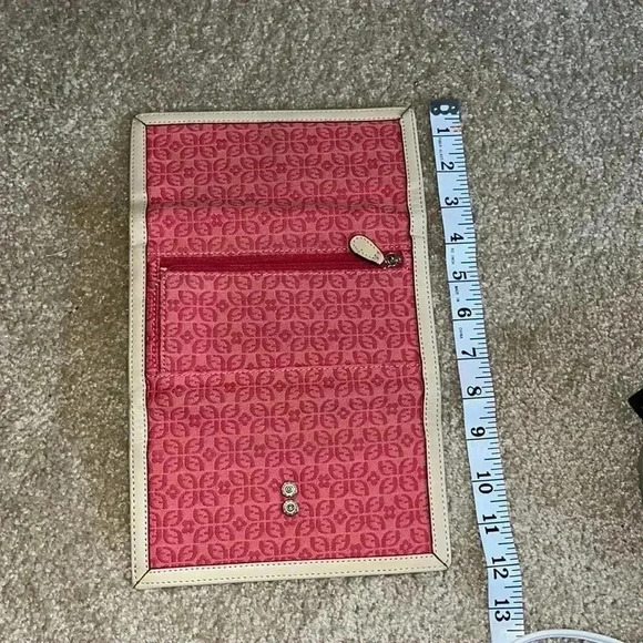 Coach Yellow & White Wristlet and Red Coach Like Wallet With Beige Leather Trim - Picture 2 of 12